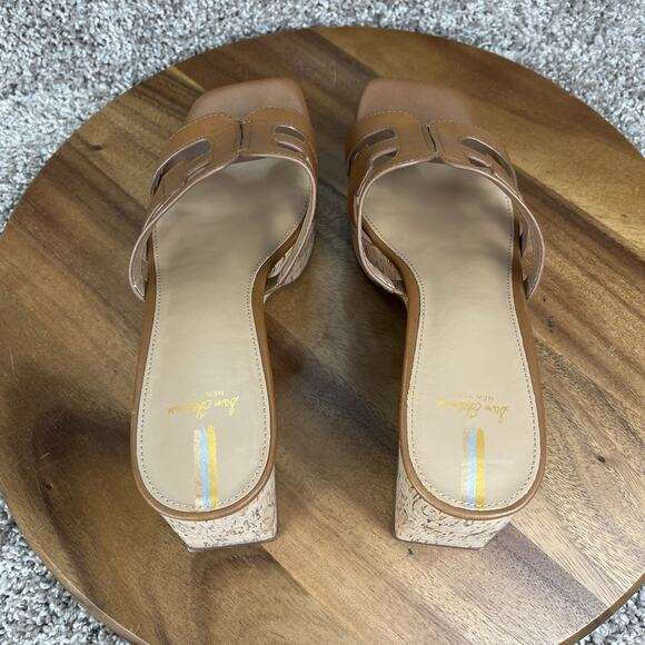 Sam Edelman Dev Square Toe Women's 10.5M Embellished Logo Strap Platform Saddle - Picture 7 of 10